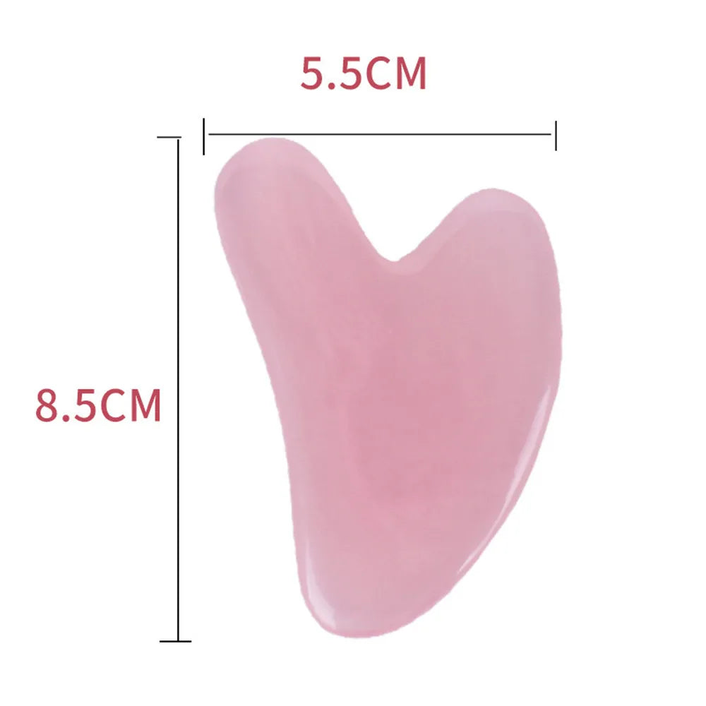 Pink Resin Jade Roller & Rose Quartz Gua Sha Facial Massage Set