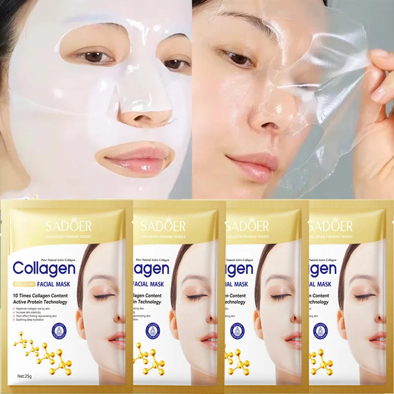 Korean Collagen Anti-Wrinkle Brightening Face Mask — 10 Pack