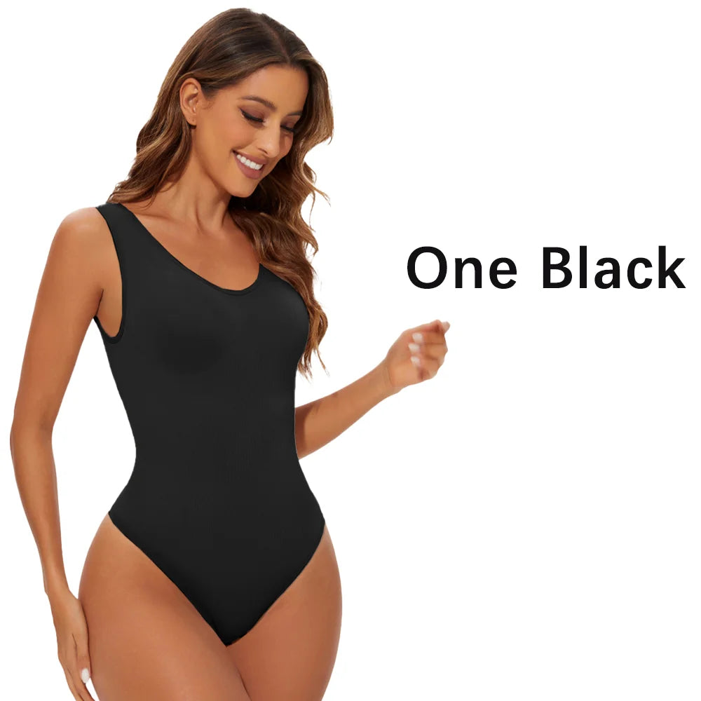 Women's Seamless Thong Bodysuit with Light Tummy Control