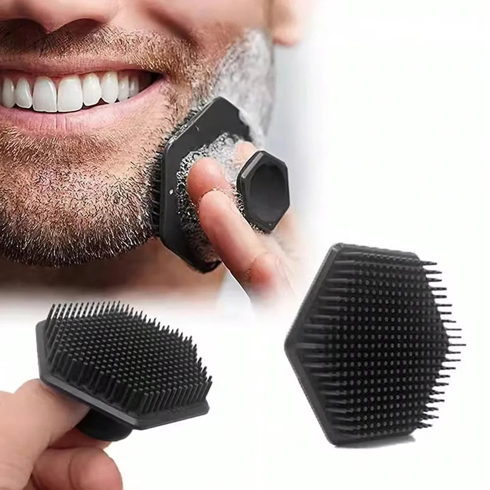 Silicone Facial Cleansing Brush for Men — Deep Clean & Shave Prep