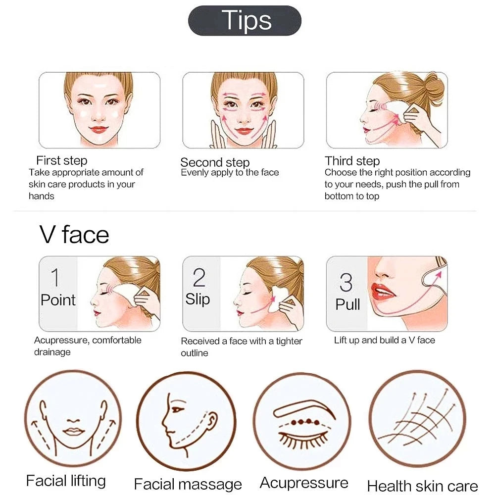 Rose Pink Gua Sha Facial Massage Board — Face, Neck & Body