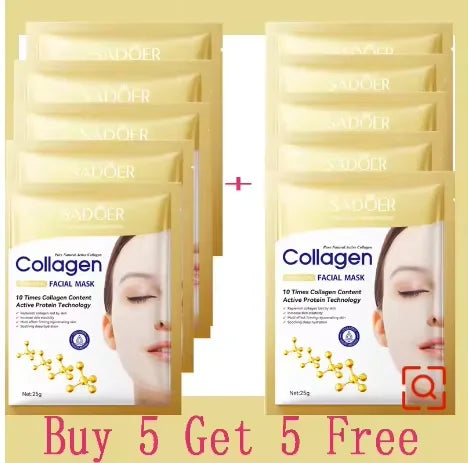 Korean Collagen Anti-Wrinkle Brightening Face Mask — 10 Pack