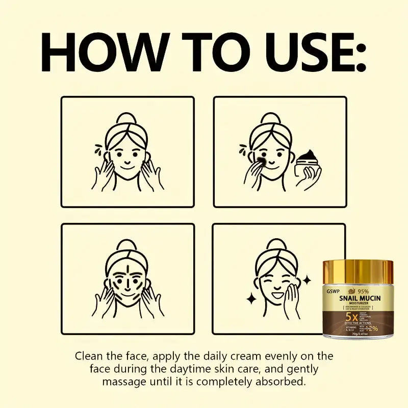 GSWP Snail Mucin 95% Day & Night Moisturising Cream