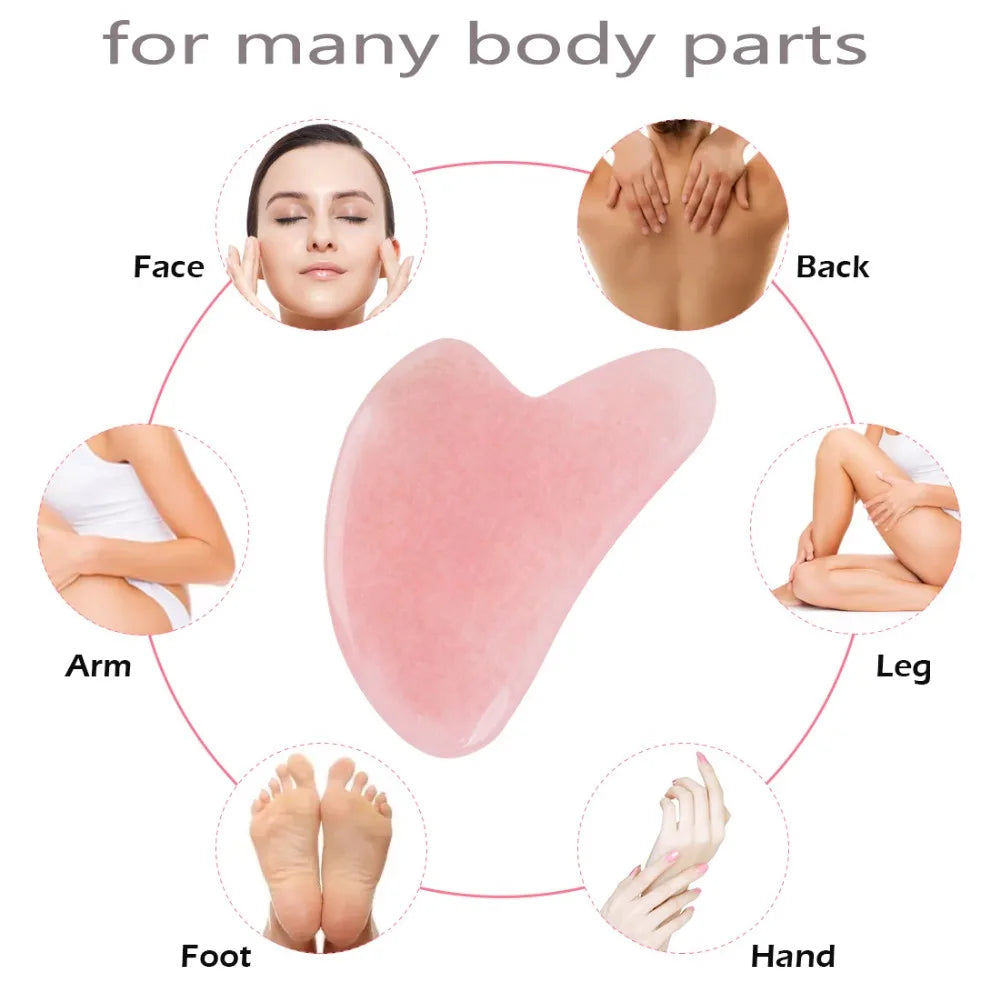 Rose Pink Gua Sha Facial Massage Board — Face, Neck & Body