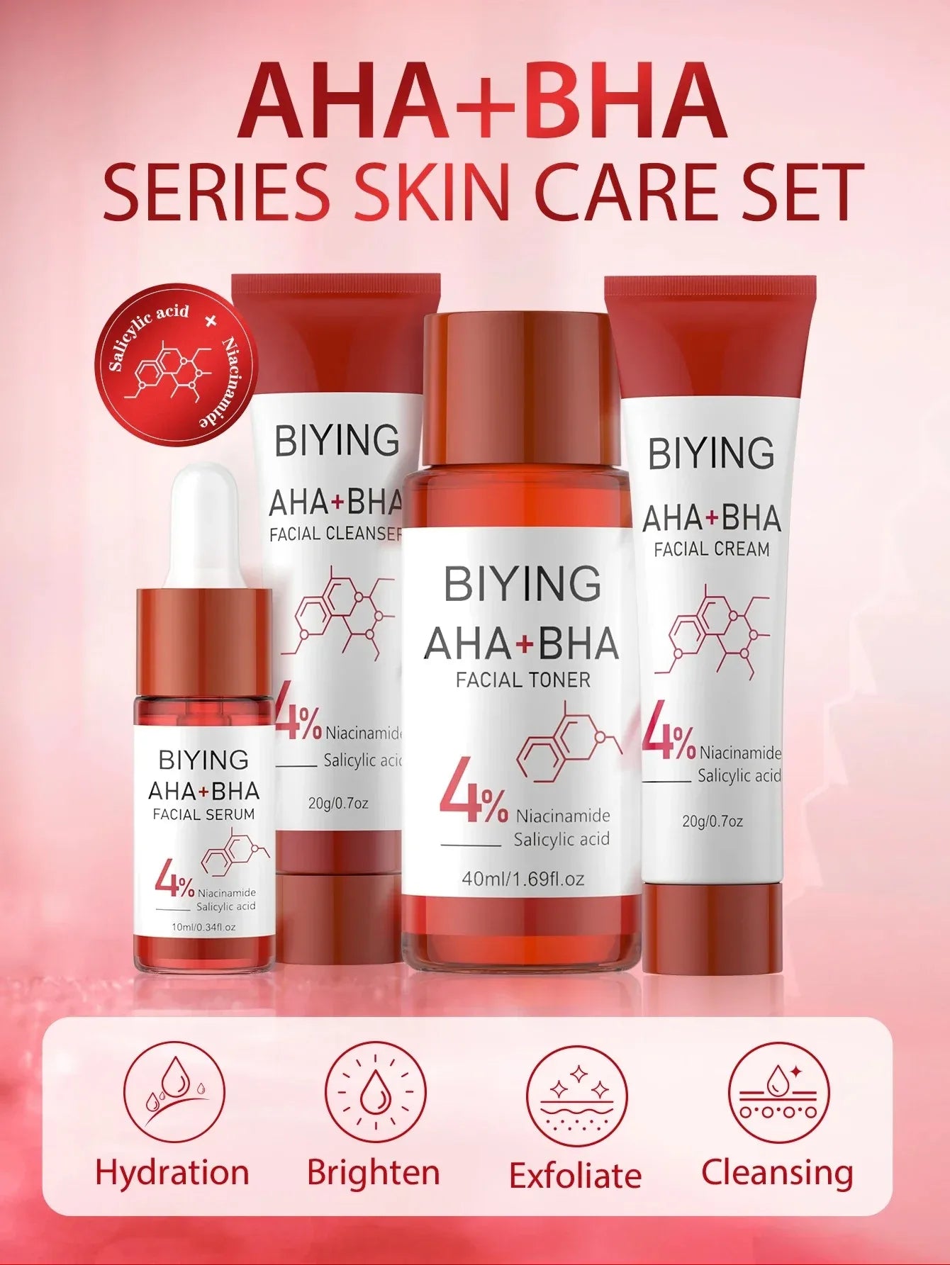 AHA BHA Korean Skin Care Complete Routine Set
