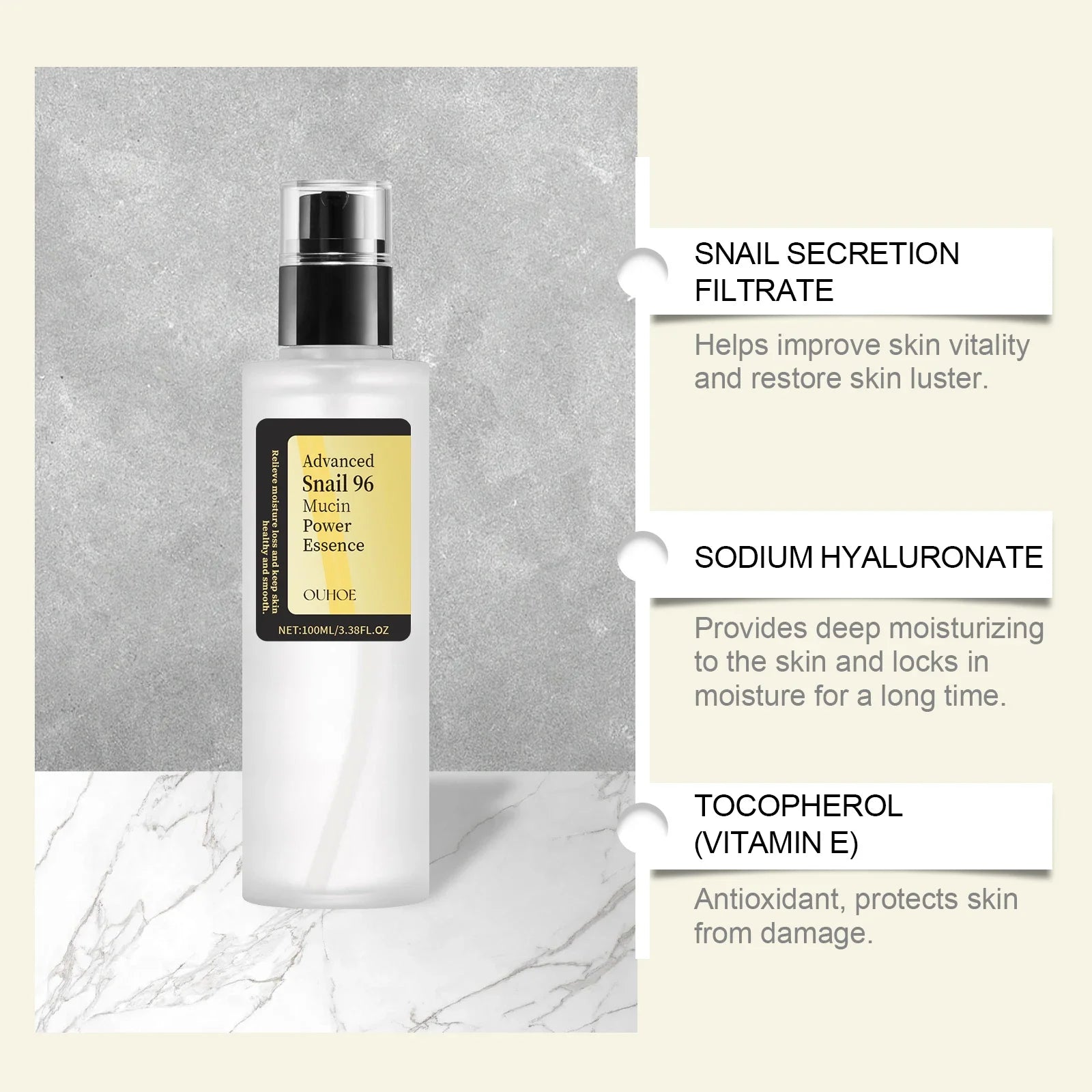 Advanced Snail 96 Mucin Power Essence — Brightening & Firming