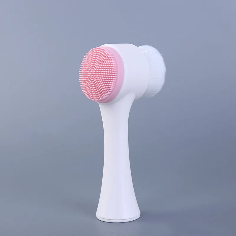 Double-Sided Silicone Facial Cleansing Brush — Blackhead Removal & Exfoliator