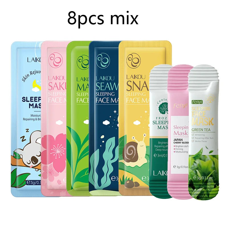LAIKOU Moisturising Sleeping Face Mask Set — 8 Pack