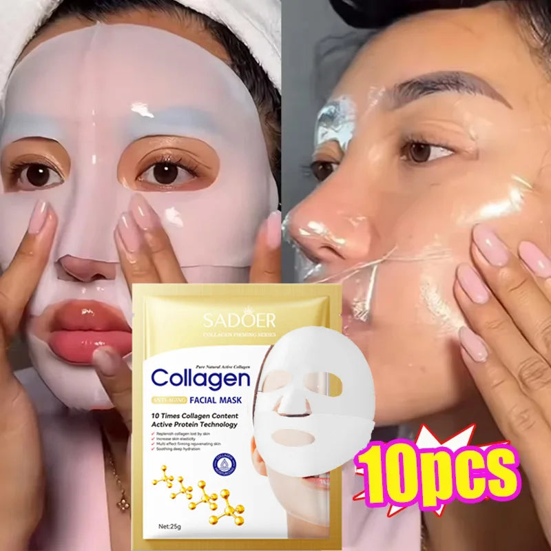 Korean Collagen Anti-Wrinkle Brightening Face Mask — 10 Pack