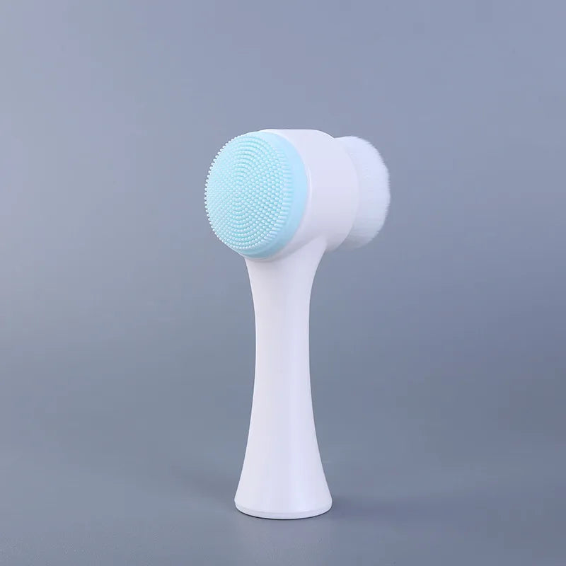 Double-Sided Silicone Facial Cleansing Brush — Blackhead Removal & Exfoliator