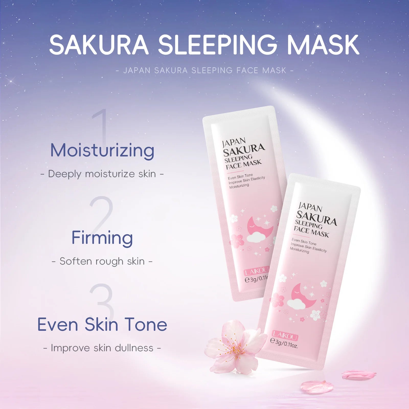 LAIKOU Overnight Repair Sleeping Face Mask Set — 5 Pack