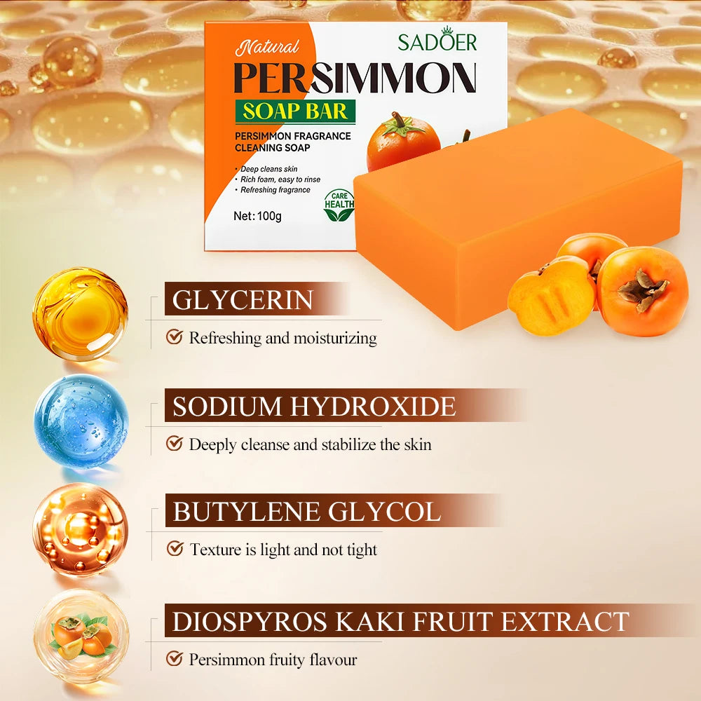 Persimmon Brightening Exfoliating Soap Bar