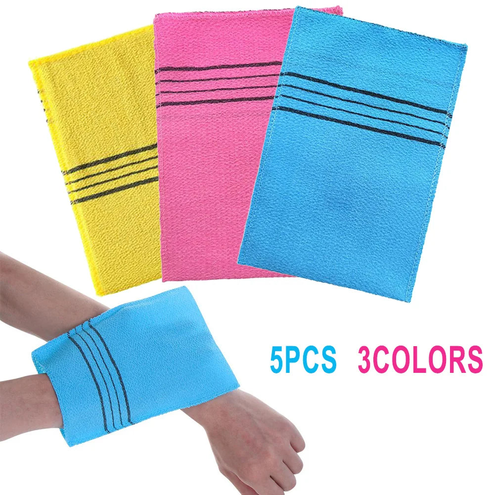 Korean Exfoliating Bath Towel Set — 5 Pack