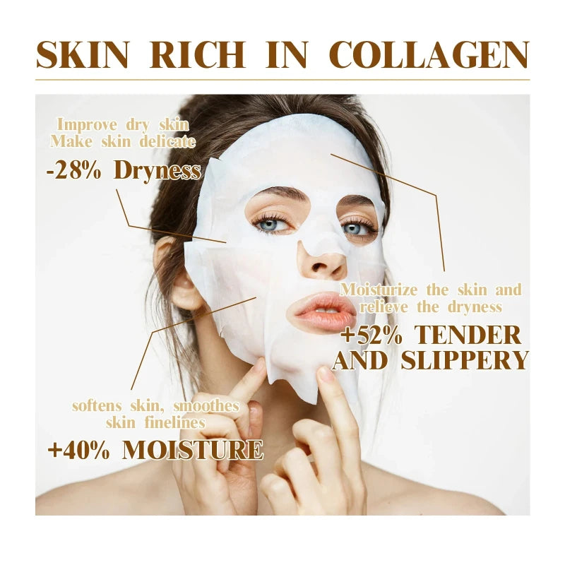 Korean Collagen Anti-Wrinkle Brightening Face Mask — 10 Pack