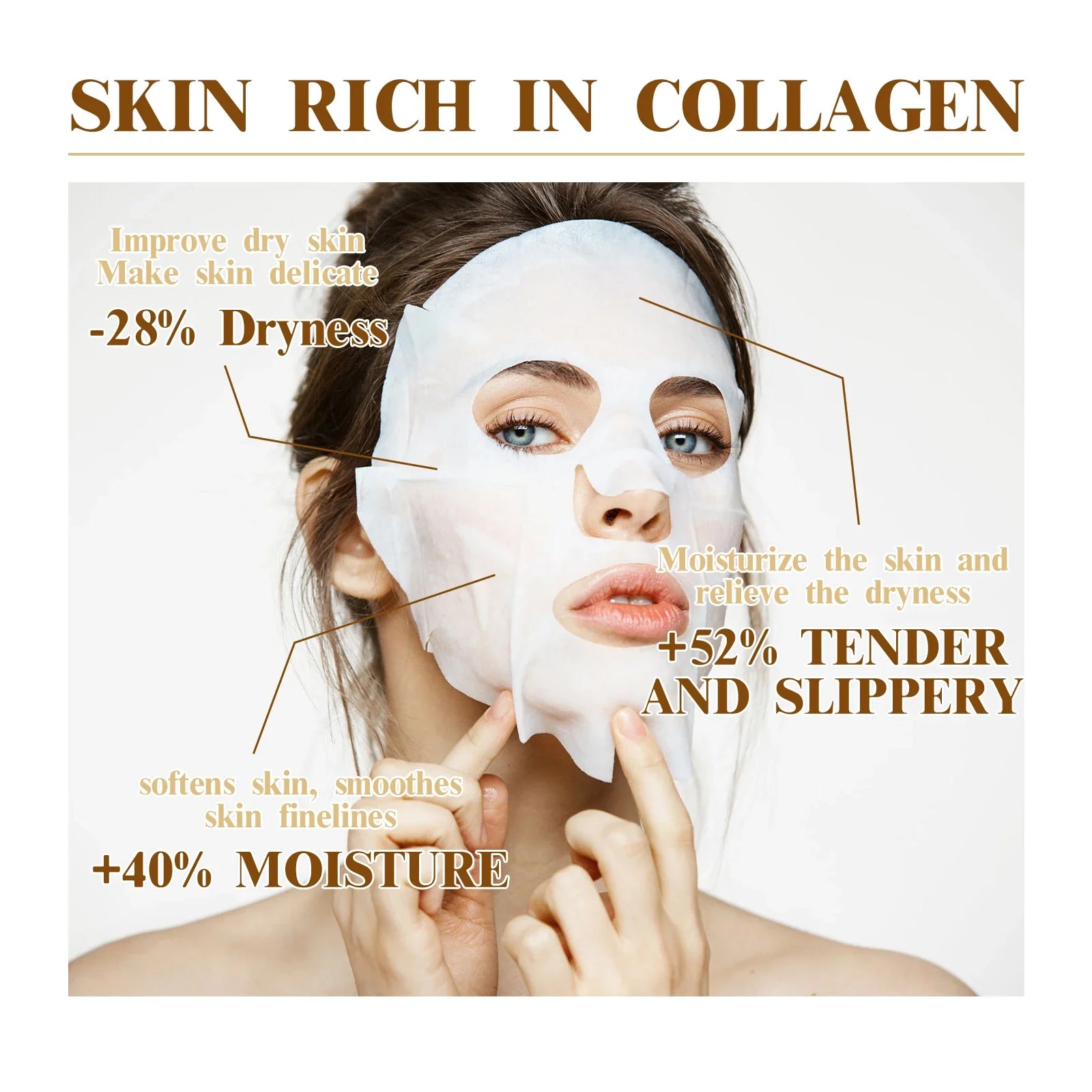 Korean Collagen Anti-Wrinkle Brightening Face Mask — 10 Pack