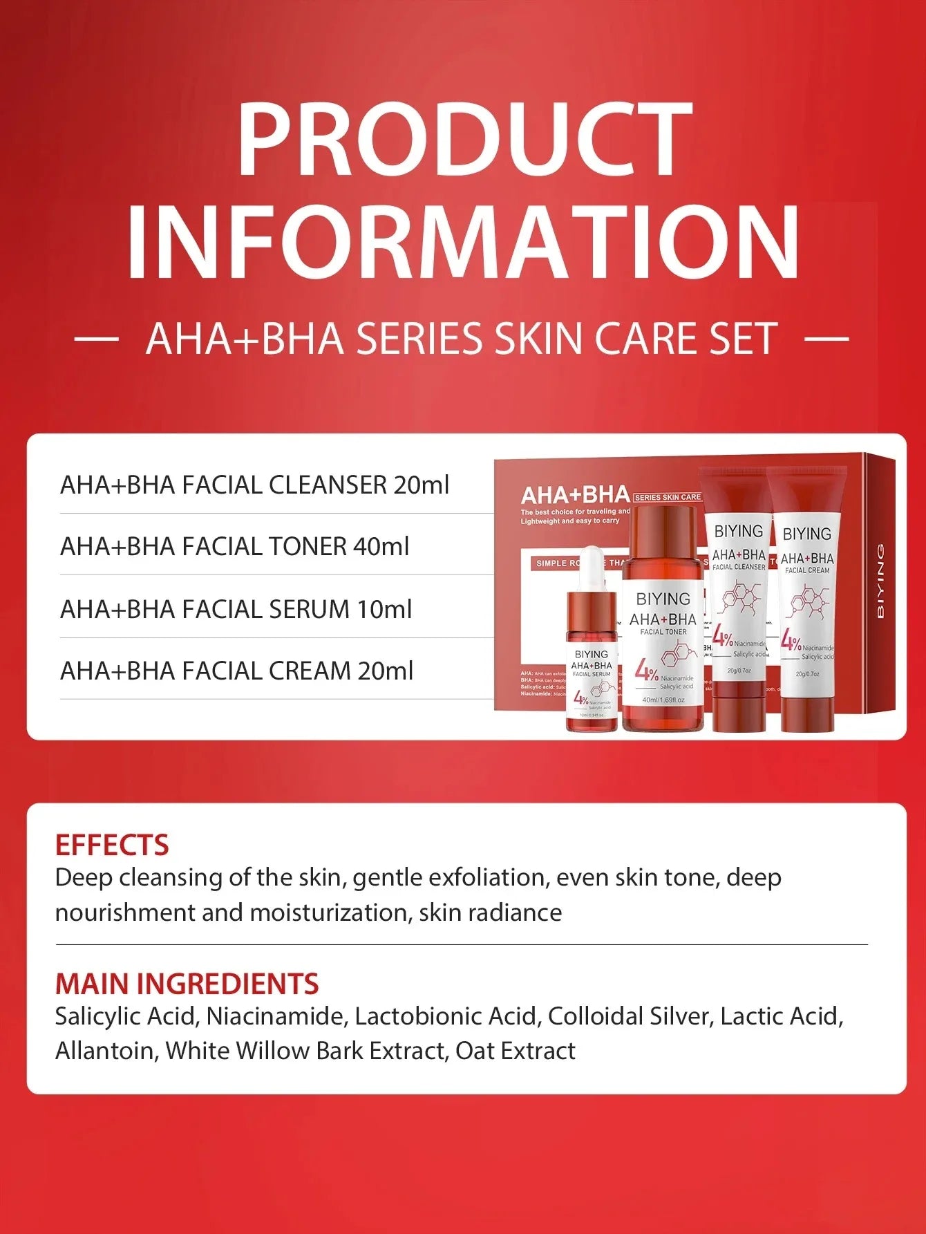 AHA BHA Korean Skin Care Complete Routine Set
