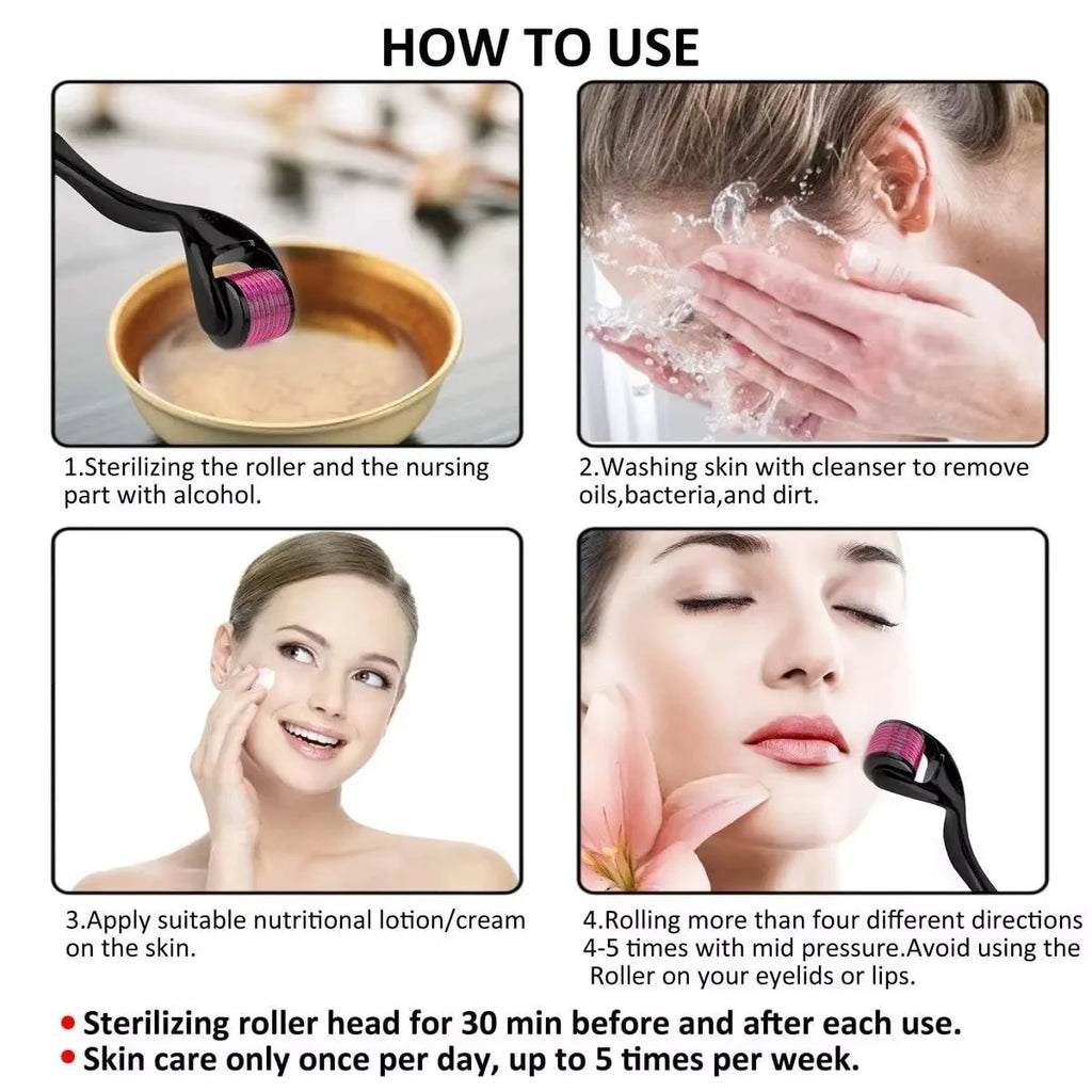 540 Microneedle Derma Roller — Collagen Boost for Face, Hair & Body
