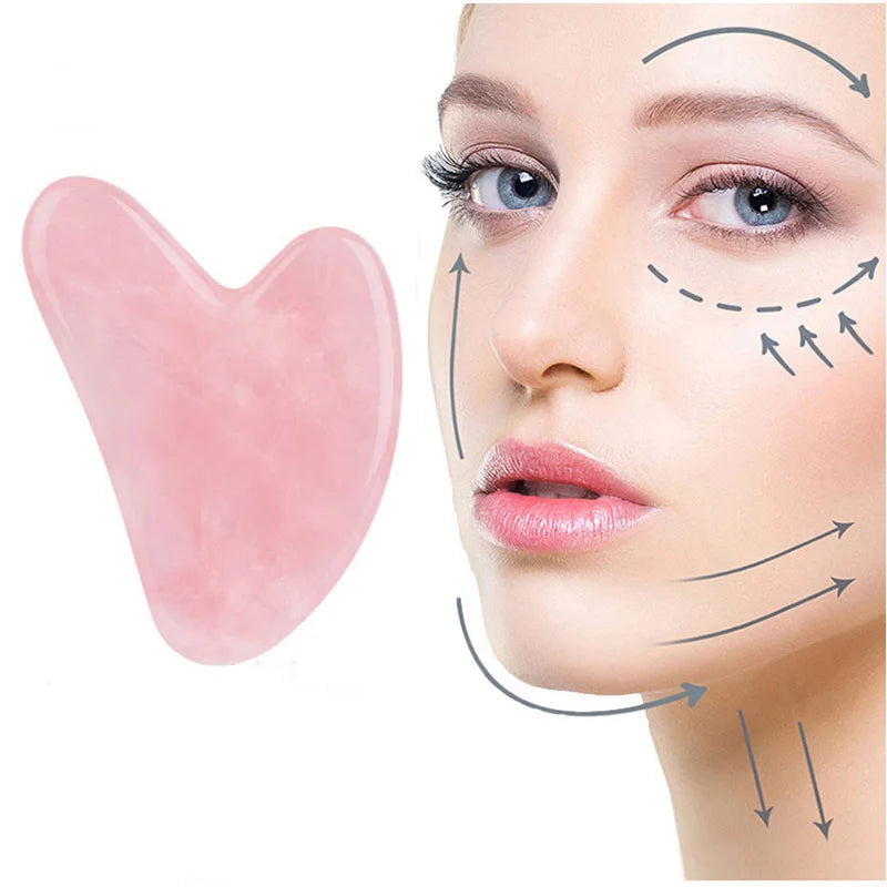 Rose Pink Gua Sha Facial Massage Board — Face, Neck & Body