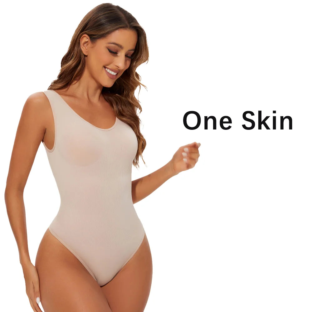 Women's Seamless Thong Bodysuit with Light Tummy Control