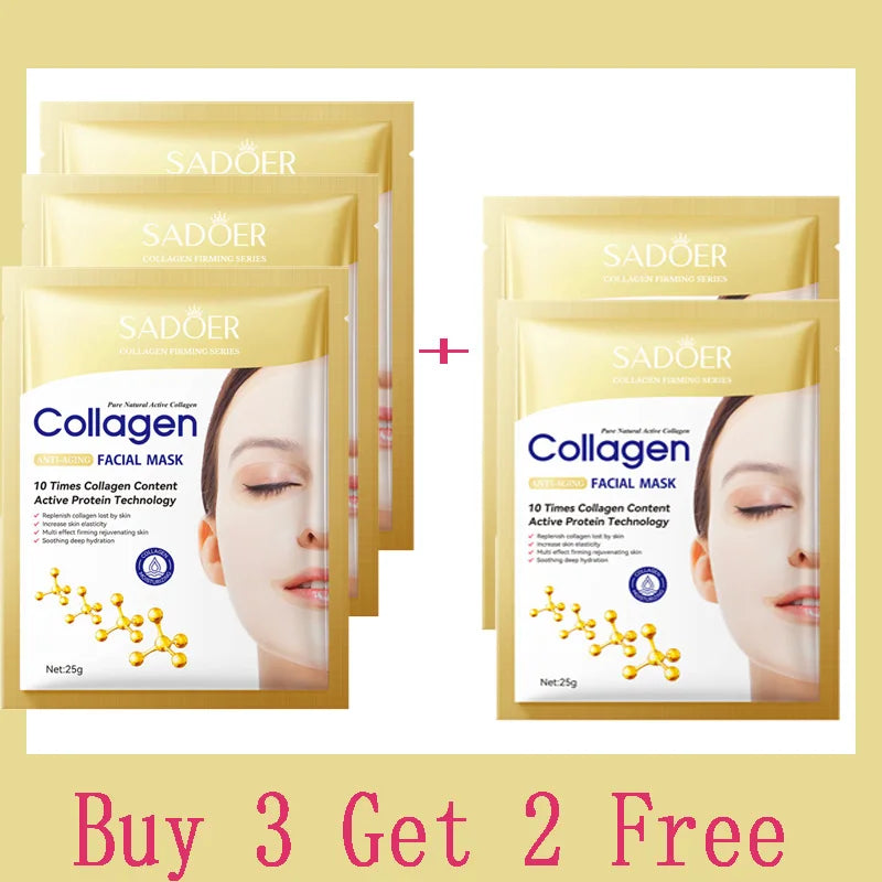 Korean Collagen Anti-Wrinkle Brightening Face Mask — 10 Pack