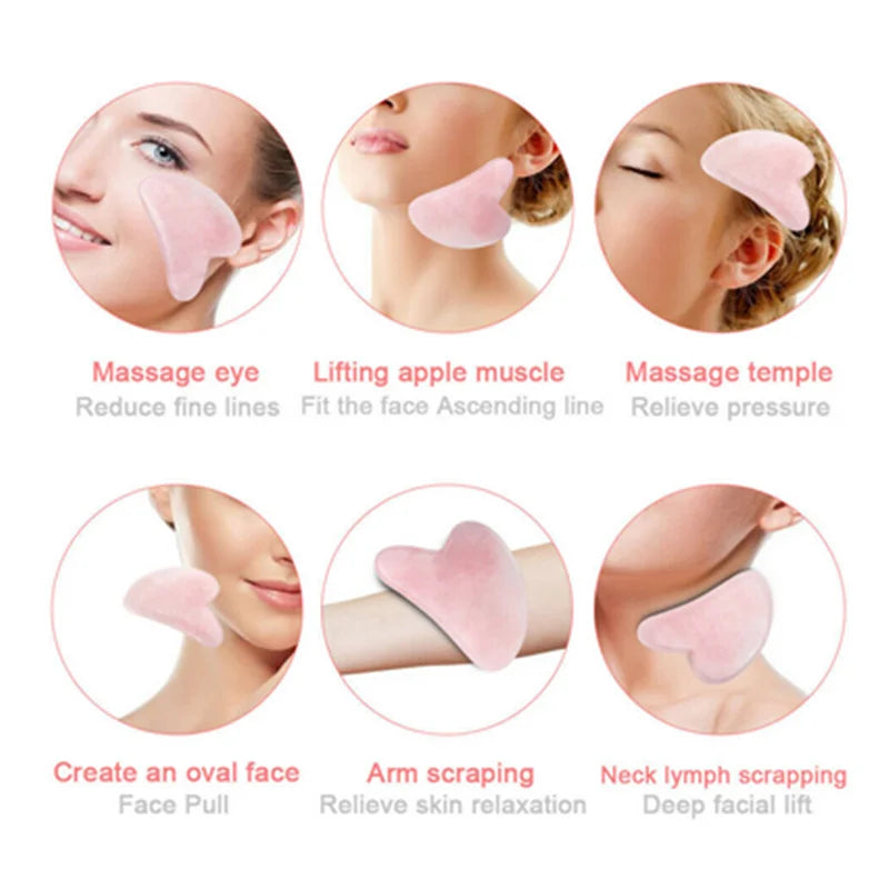 Rose Pink Gua Sha Facial Massage Board — Face, Neck & Body