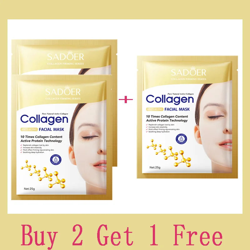Korean Collagen Anti-Wrinkle Brightening Face Mask — 10 Pack