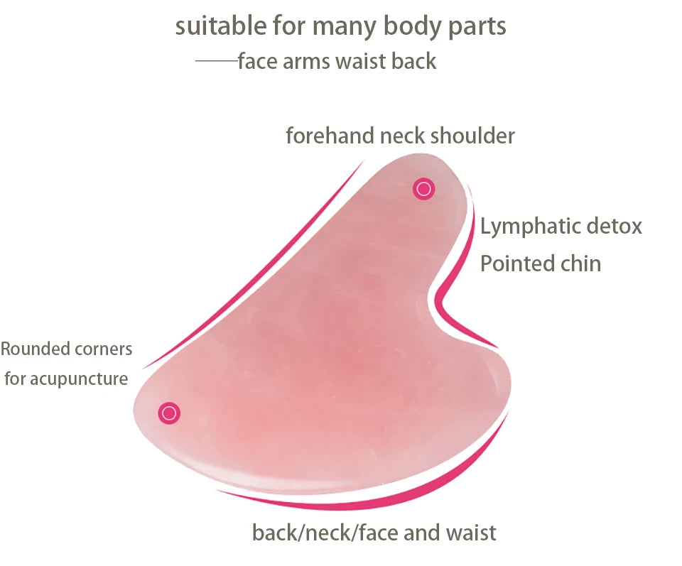 Rose Pink Gua Sha Facial Massage Board — Face, Neck & Body