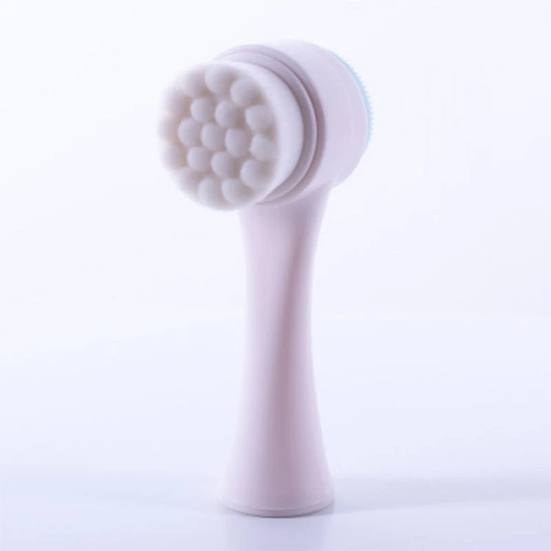 Double-Sided Silicone Facial Cleansing Brush — Blackhead Removal & Exfoliator